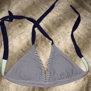 🛍 Prana lahari L blue white striped bikini top